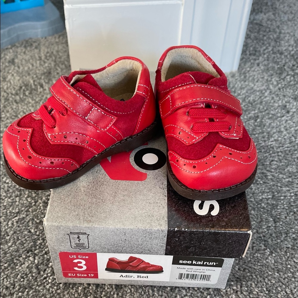 See Kai Run Red wingtip shoes